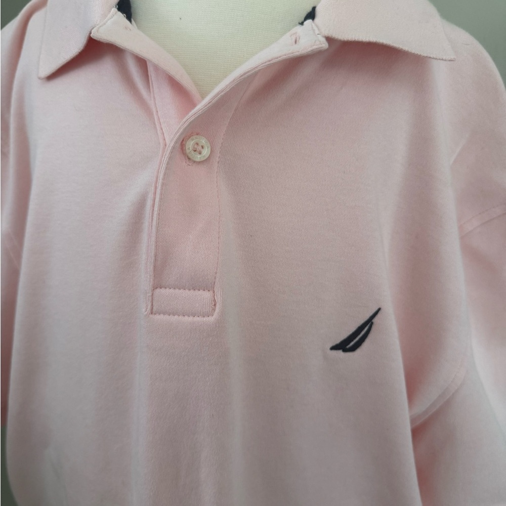Nautica Men's Pink Cotton Collared Shirt Medium - Picture 2 of 6